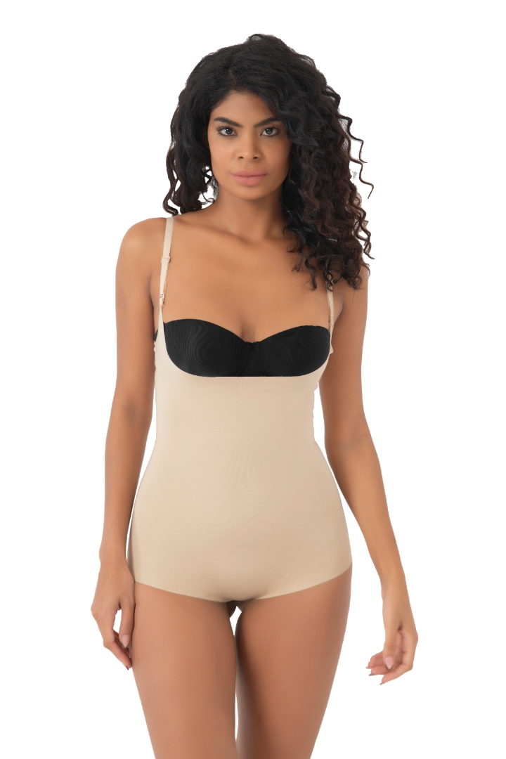 Stilyol Açık Ten Rengi Lazer Kesim Göğüs Altı Vücut Korse – İz Yapmayan Dikişsiz Toparlayıcı Korse