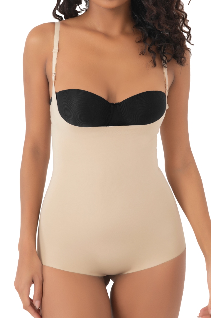 Stilyol Açık Ten Rengi Lazer Kesim Göğüs Altı Vücut Korse – İz Yapmayan Dikişsiz Toparlayıcı Korse