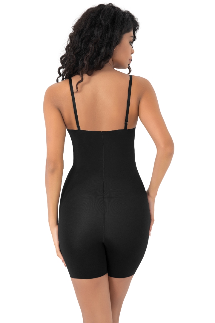 Stilyol Siyah Lazer Kesim Askılı Tam Boy Korse – İz Yapmayan Dikişsiz Toparlayıcı Korse