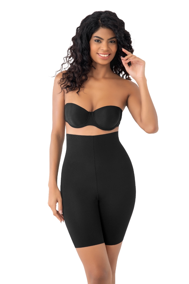 Stilyol Siyah Lazer Kesim Yüksek Bel Paçalı Korse – İz Yapmayan Dikişsiz Toparlayıcı Korse