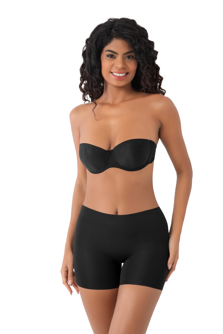 Stilyol Siyah Renk Lazer Kesim Yüksek Bel Boxer Korse – İz Yapmayan Dikişsiz Toparlayıcı Korse