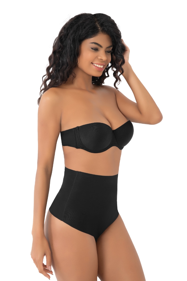 Stilyol Siyah Renk Lazer Kesim String Korse – İz Yapmayan Dikişsiz Toparlayıcı Korse