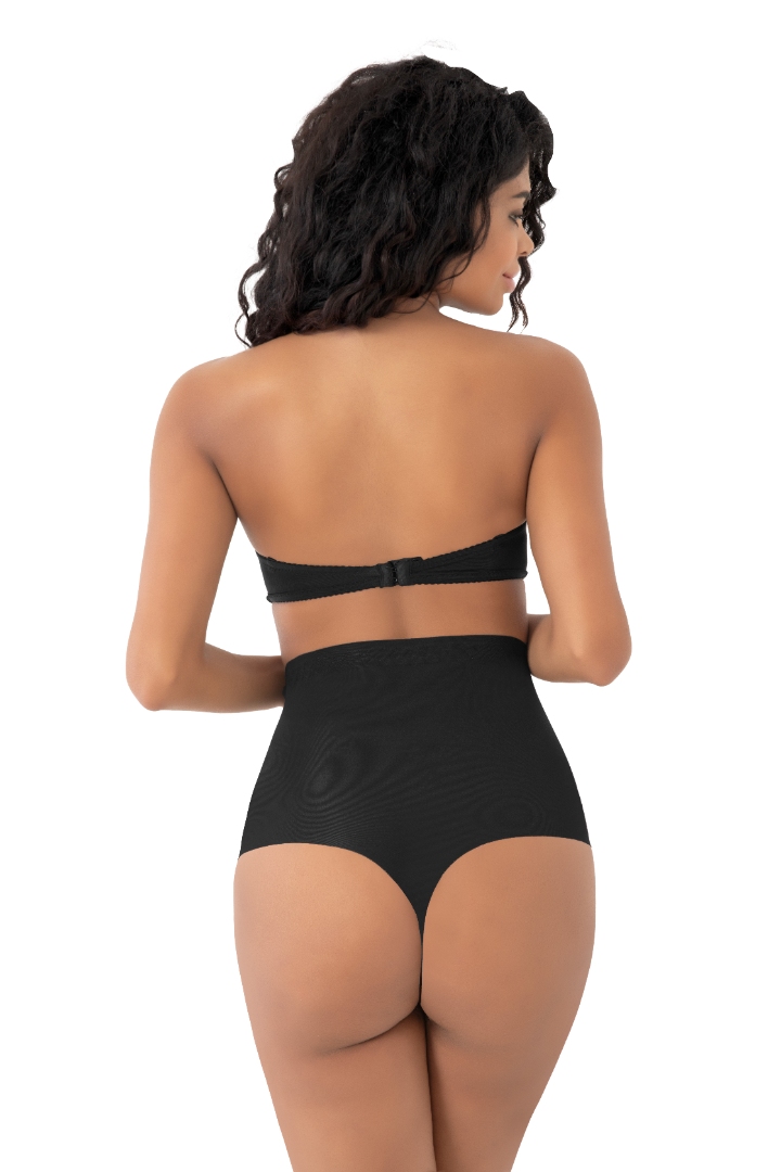 Stilyol Siyah Renk Lazer Kesim String Korse – İz Yapmayan Dikişsiz Toparlayıcı Korse