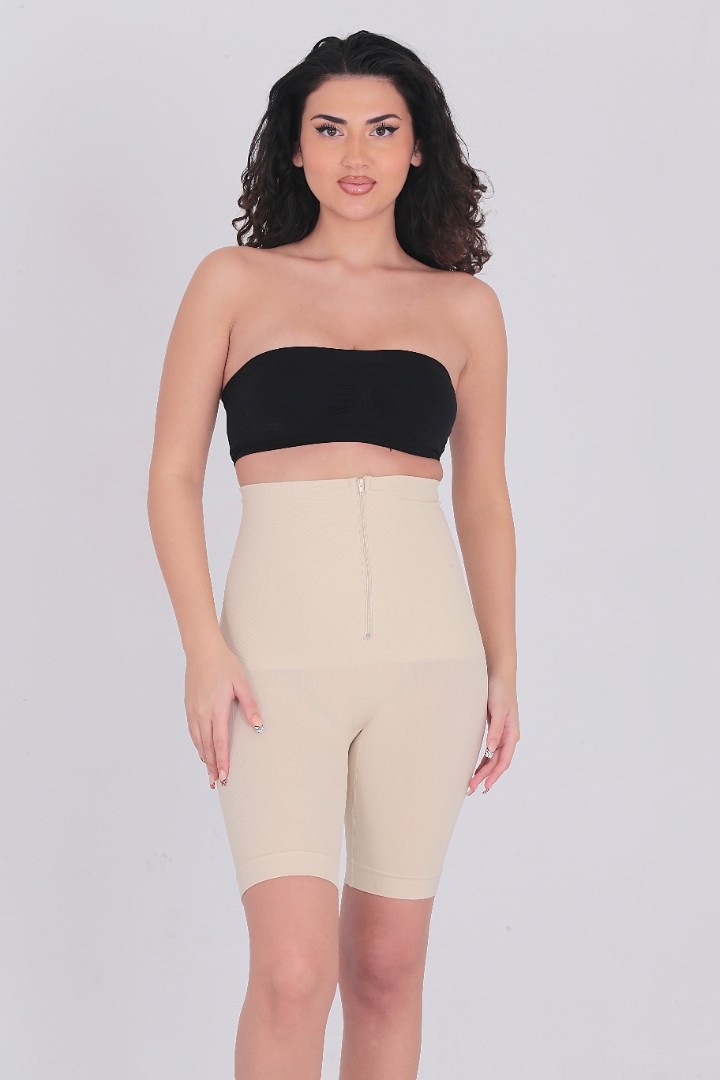 Stilyol Açık Ten Rengi Dikişsiz Korse – Fermuarlı Klasik Korse Şekillendirici Toparlayıcı