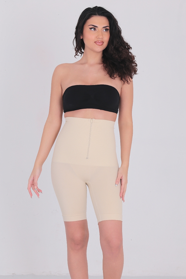 Stilyol Açık Ten Rengi Dikişsiz Korse – Fermuarlı Klasik Korse Şekillendirici Toparlayıcı