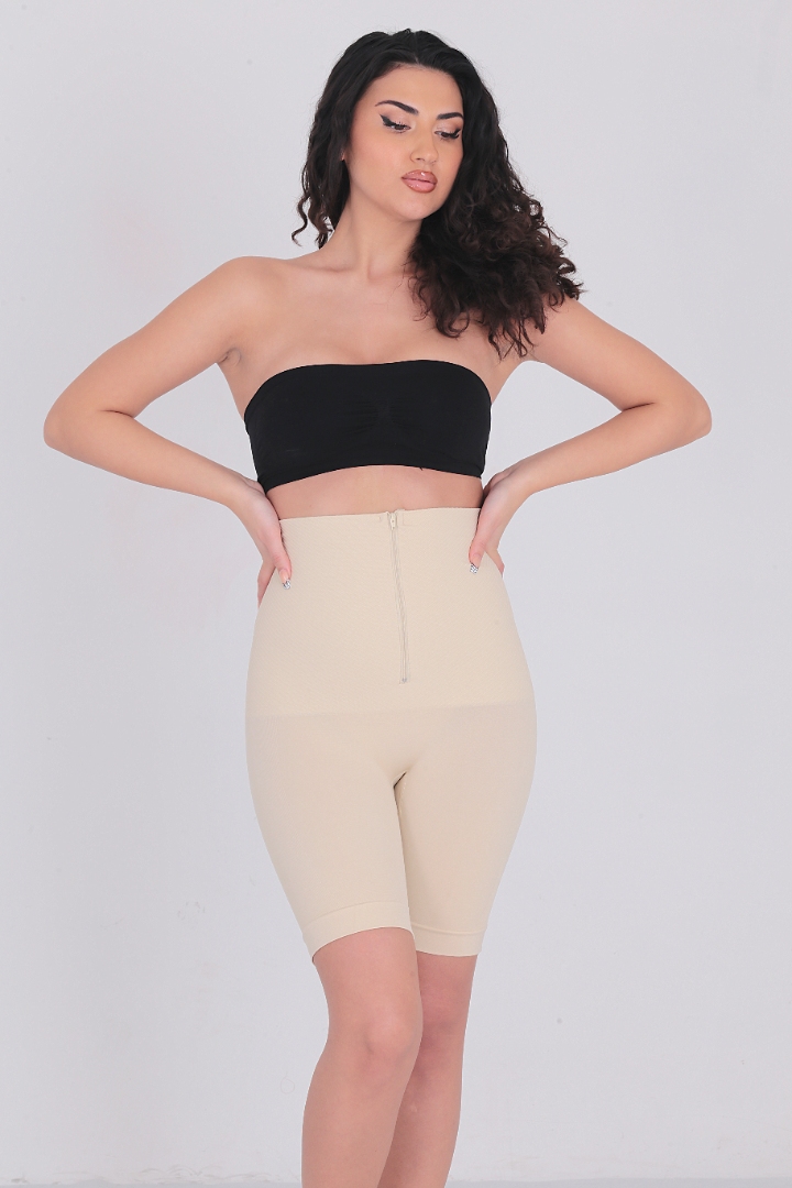 Stilyol Açık Ten Rengi Dikişsiz Korse – Fermuarlı Klasik Korse Şekillendirici Toparlayıcı