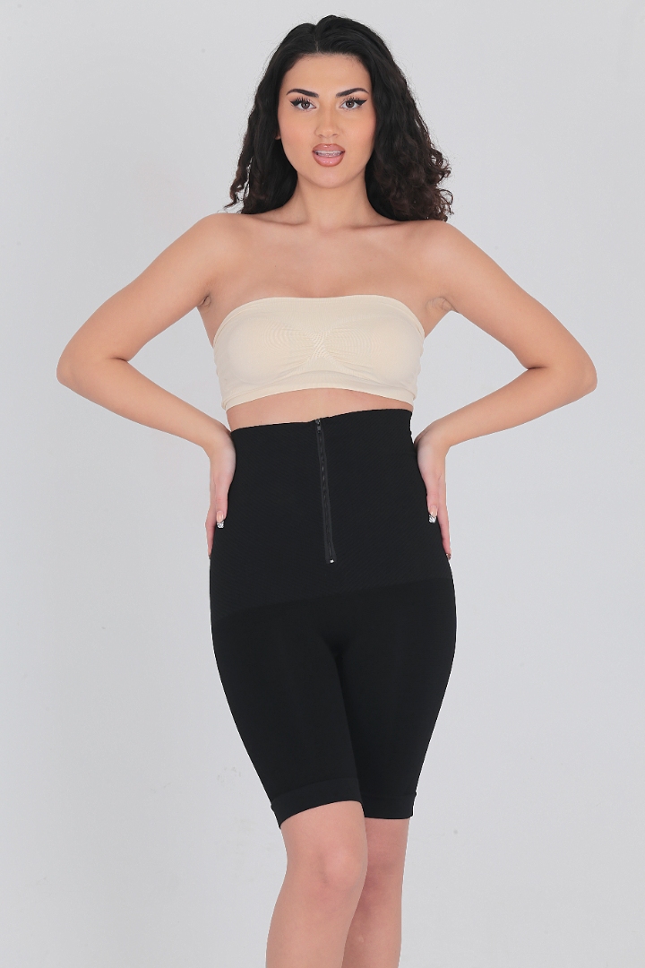 Stilyol Siyah Dikişsiz Korse – Fermuarlı Klasik Korse Şekillendirici Toparlayıcı