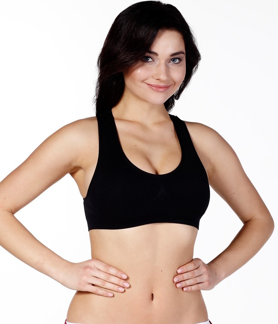 Stilyol Siyah Dikişsiz Kalın Sporcu Askılı Pedli Büstiyer Seamless Korse – Toparlayıcı, Şekillendirici ve Konforlu