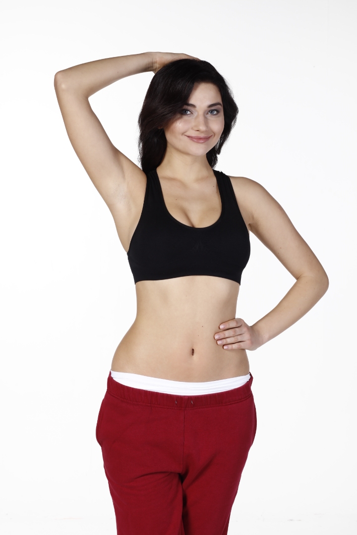 Stilyol Siyah Dikişsiz Kalın Sporcu Askılı Pedli Büstiyer Seamless Korse – Toparlayıcı, Şekillendirici ve Konforlu